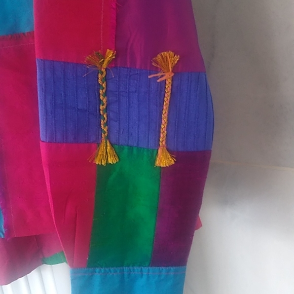 Coldwater Creek Jacket Large Red pink Blue Silk - Picture 10 of 10